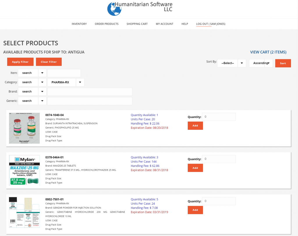 An example of a client portal built using Humanitarian Software's Portessa Portal Builder WordPress plugin.